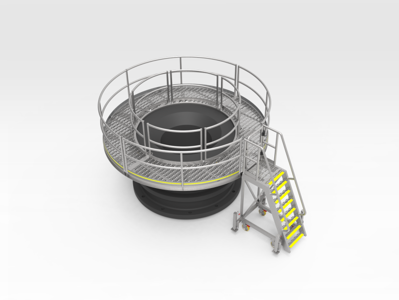Circular Platform for Crusher Bowl Access