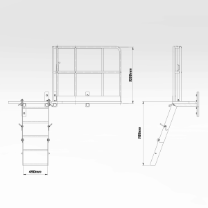 Komatsu 830e Engine Bay Access Platform and Ladder