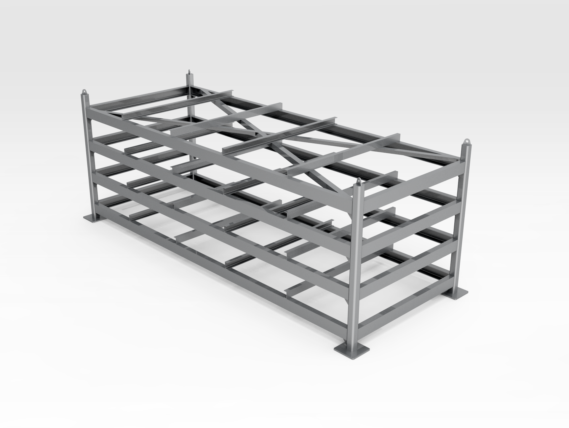 Flat Plate Steel Storage Rack Long